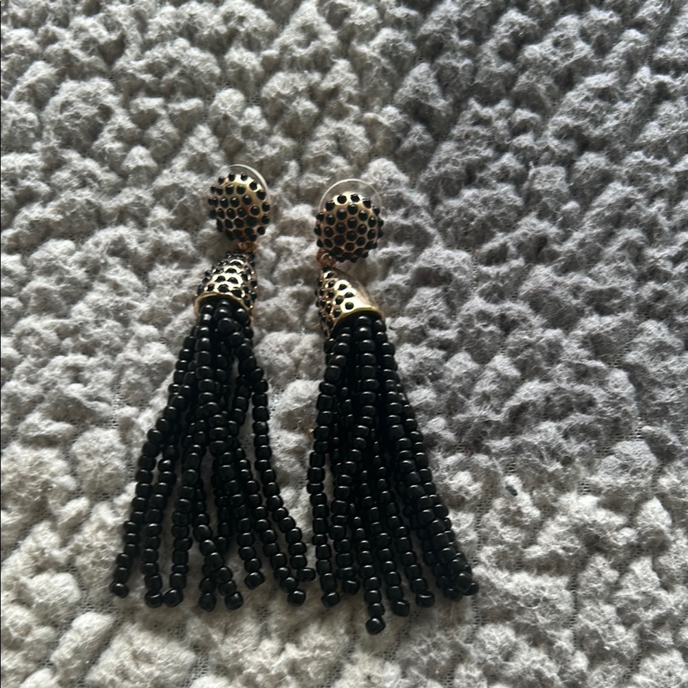 Sugarfix x Baublebar Black Beaded Chandelier Style Earrings